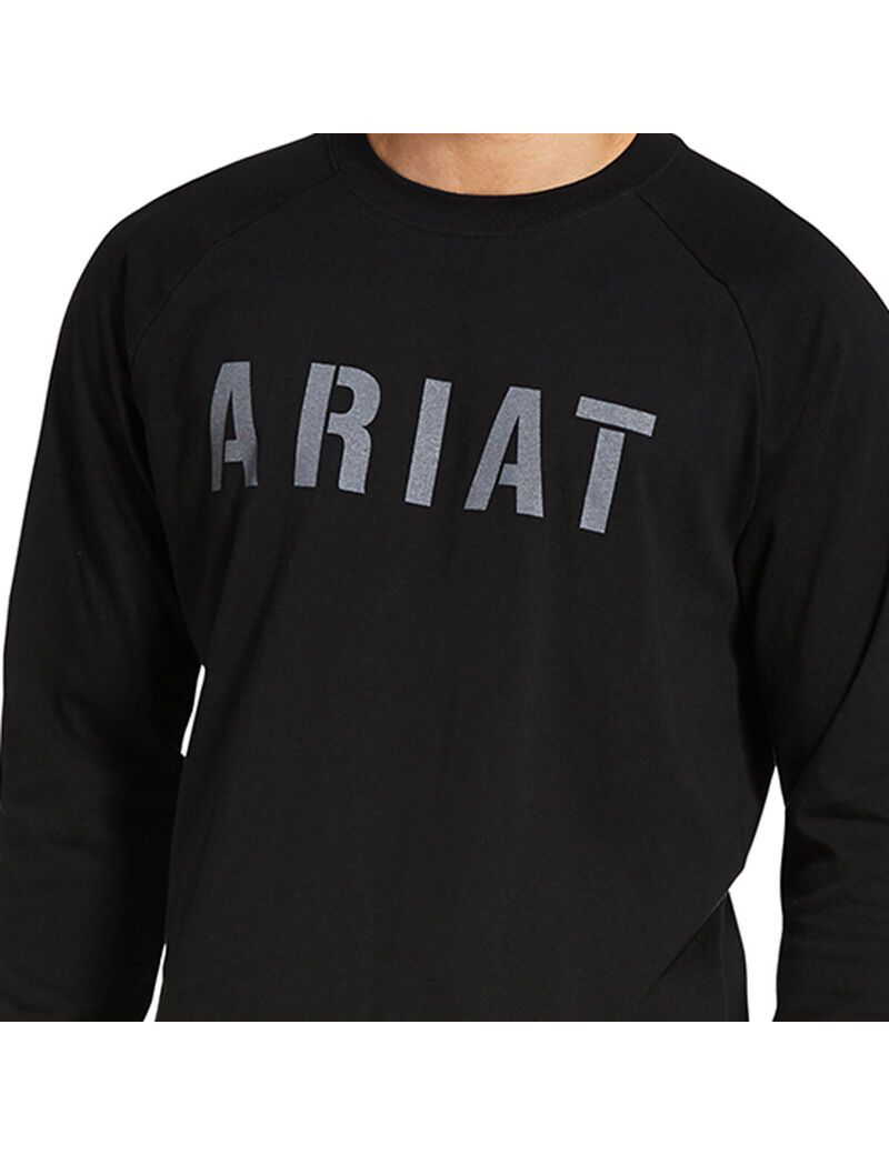 Ariat Rebar CottonStrong Block T-Shirt Black | WQKTHE-160