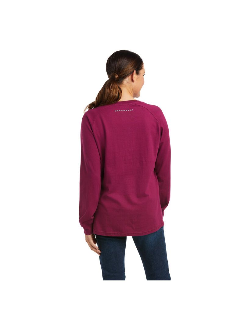 Ariat Rebar CottonStrong Block T-Shirt Purple Potion | KQWOSA-743