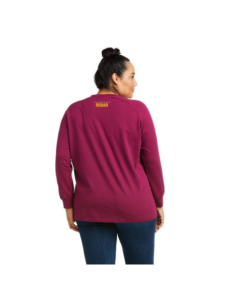 Ariat Rebar CottonStrong Block T-Shirt Purple Potion | KQWOSA-743