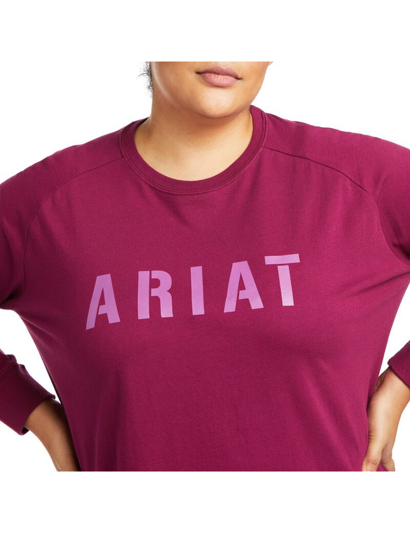 Ariat Rebar CottonStrong Block T-Shirt Purple Potion | KQWOSA-743