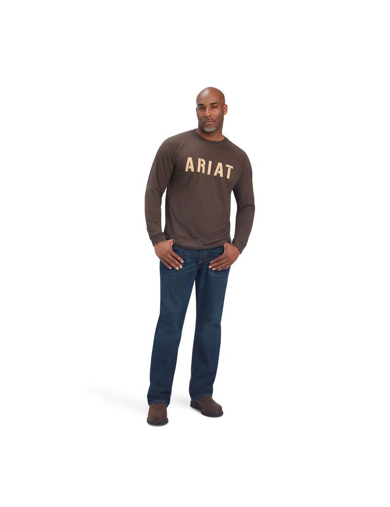 Ariat Rebar CottonStrong Block T-Shirt Wren | FMPUEX-670