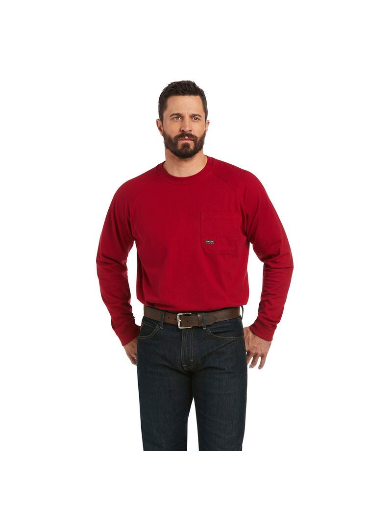 Ariat Rebar Cotton Strong Roughneck Graphic T-Shirt Rio Red | UMSGCL-024