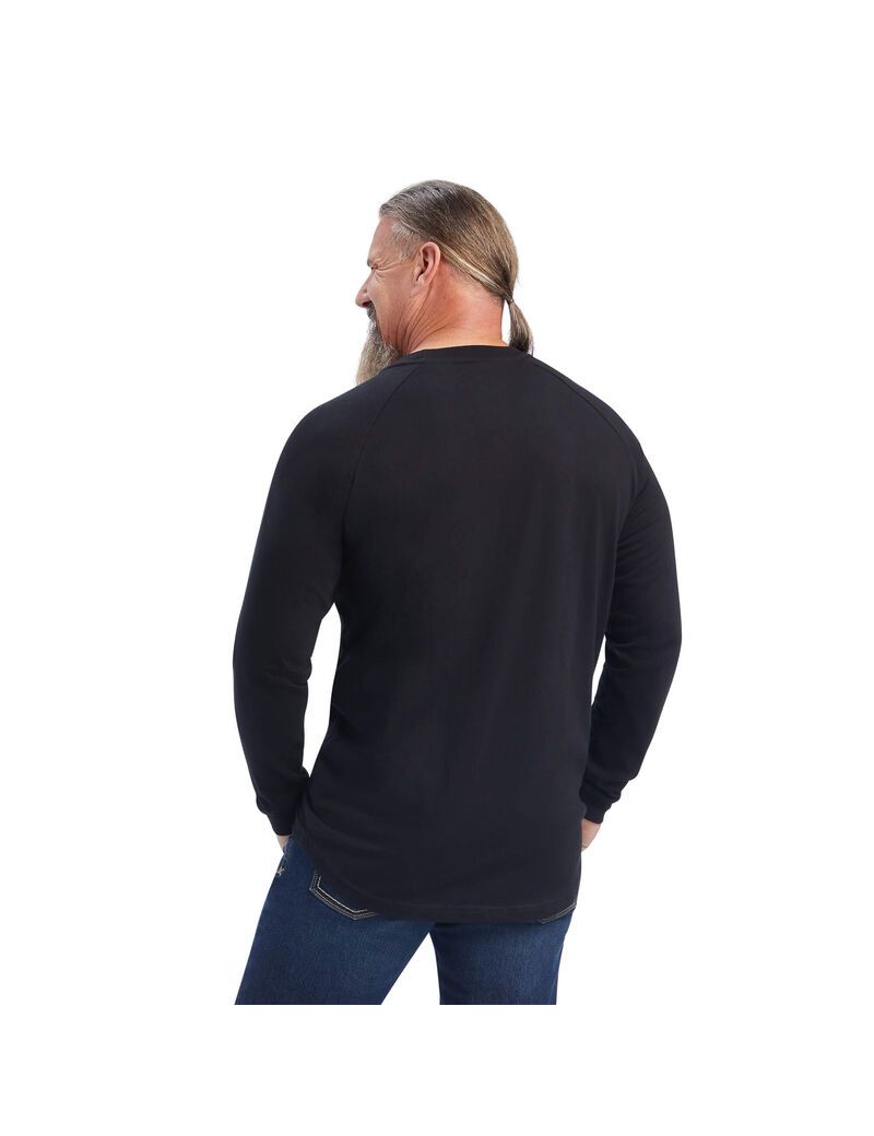 Ariat Rebar Cotton Strong T-Shirt Black | BZSWOV-903