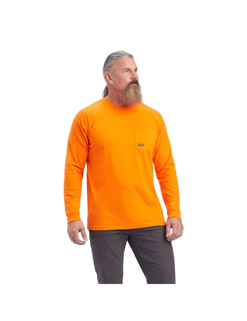 Ariat Rebar Cotton Strong T-Shirt Safety Orange | WJRPUL-786