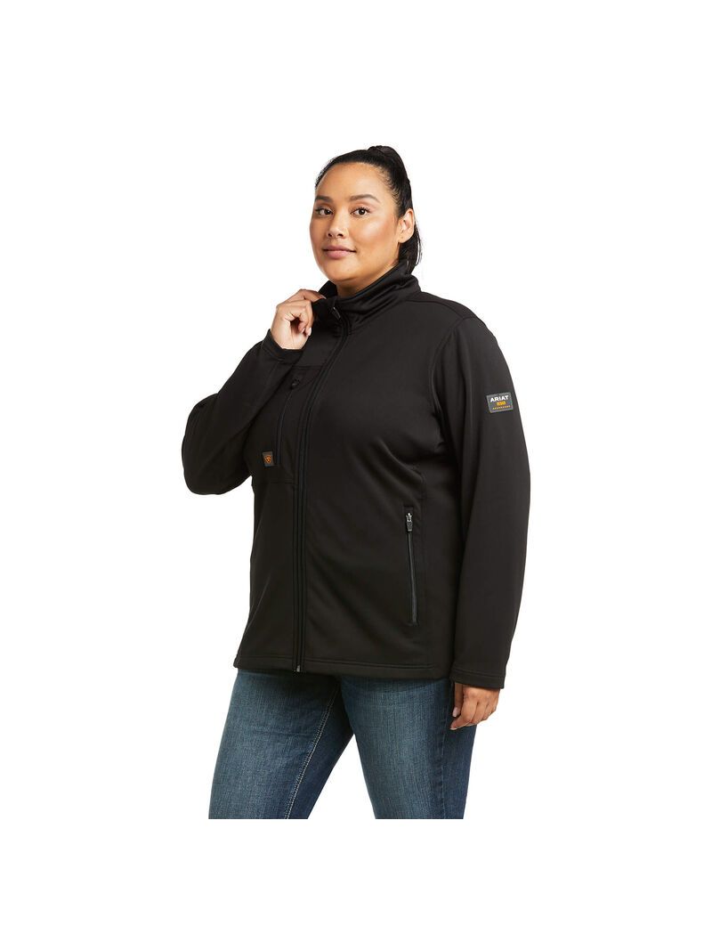 Ariat Rebar Dri-Tech DuraStretch Fleece Hybrid Jacket Black | RXOJMU-847