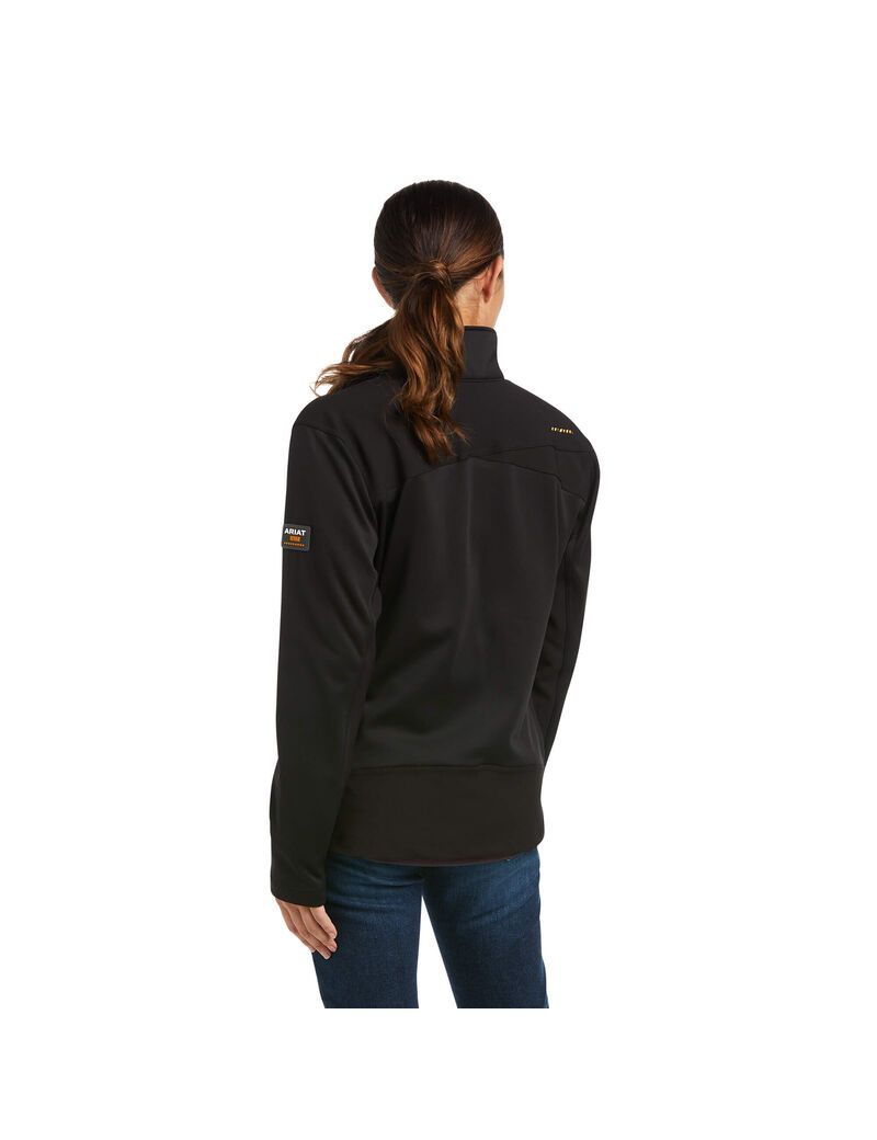 Ariat Rebar Dri-Tech DuraStretch Fleece Hybrid Jacket Black | RXOJMU-847