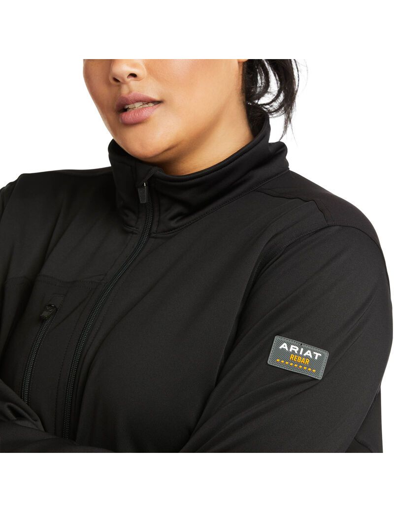 Ariat Rebar Dri-Tech DuraStretch Fleece Hybrid Jacket Black | RXOJMU-847