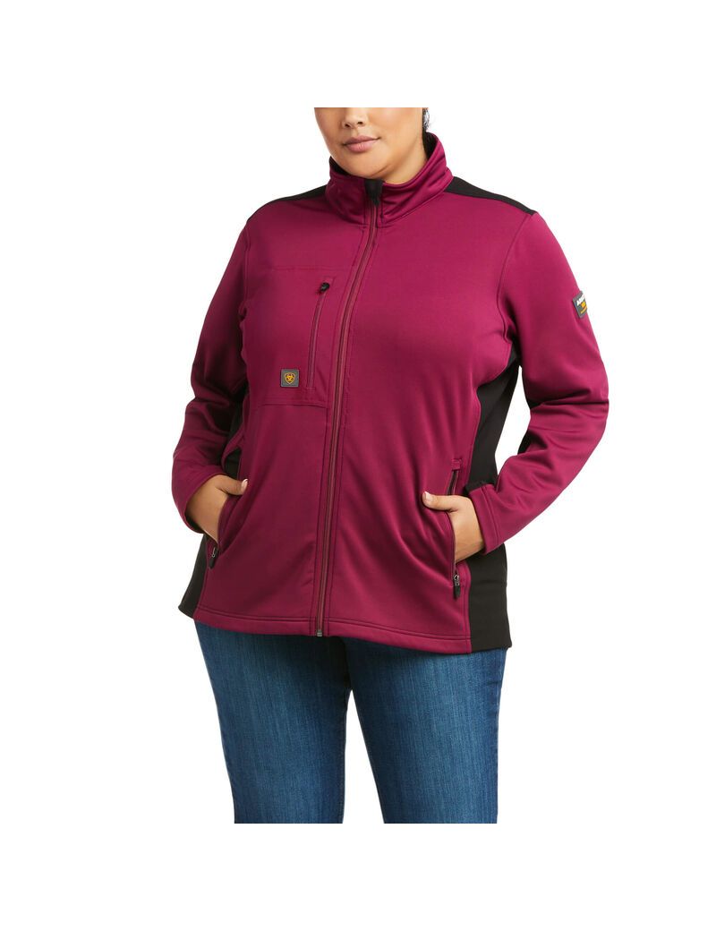 Ariat Rebar Dri-Tech DuraStretch Fleece Hybrid Jacket Purple Potion | UGWCHX-196