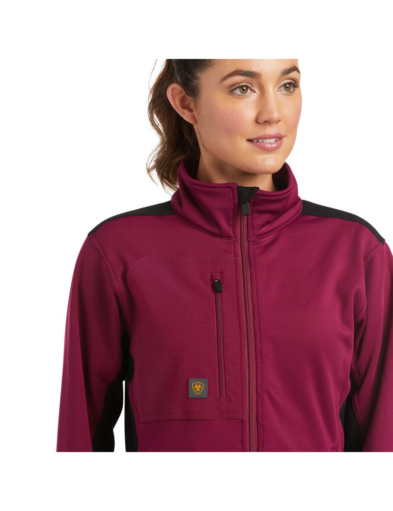 Ariat Rebar Dri-Tech DuraStretch Fleece Hybrid Jacket Purple Potion | UGWCHX-196