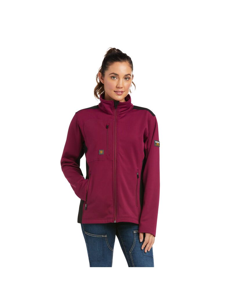 Ariat Rebar Dri-Tech DuraStretch Fleece Hybrid Jacket Purple Potion | UGWCHX-196