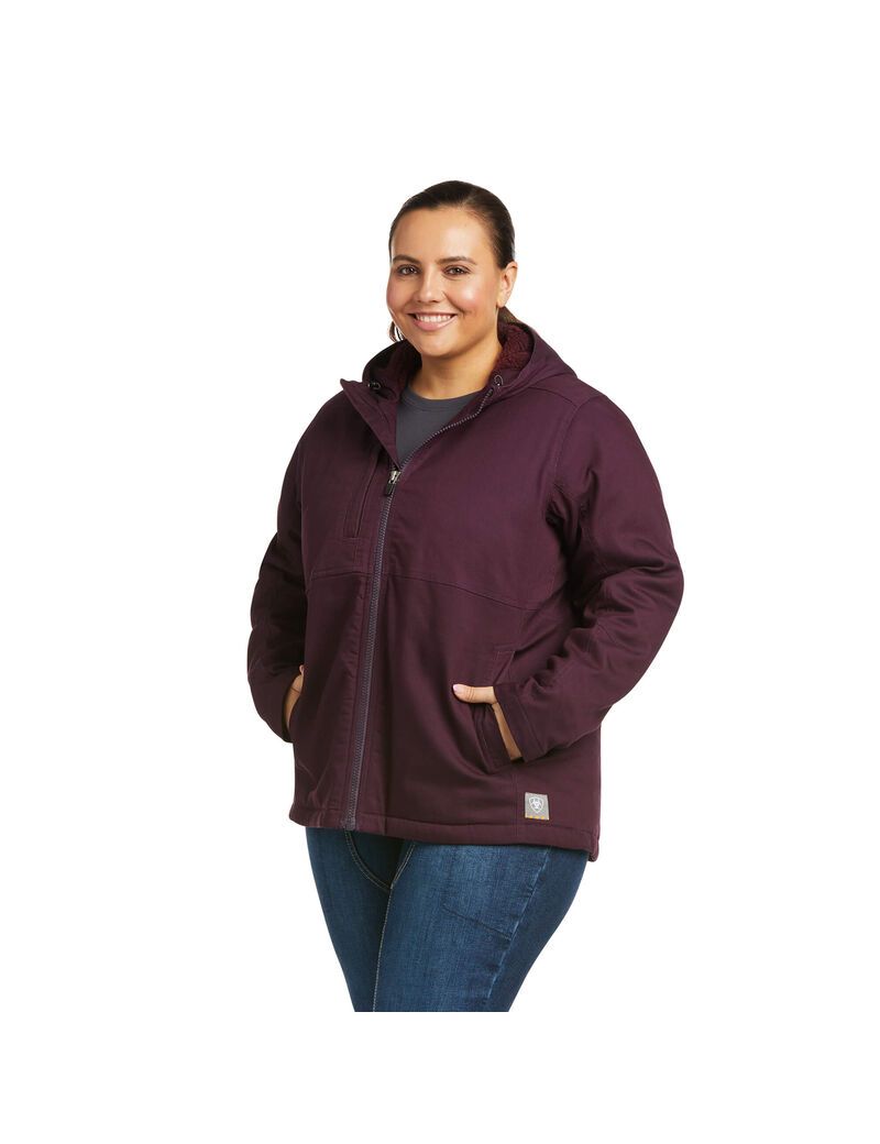 Ariat Rebar DuraCanvas Insulated Jacket Plum Perfect | VUDHNQ-514