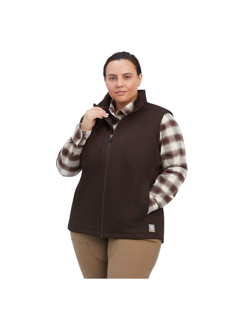 Ariat Rebar DuraCanvas Insulated Vest Mole | QZMACO-236