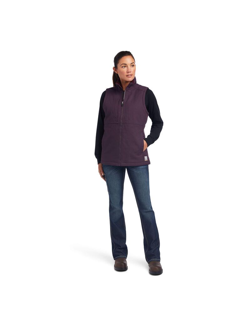 Ariat Rebar DuraCanvas Insulated Vest Plum Perfect | RXEJAM-621