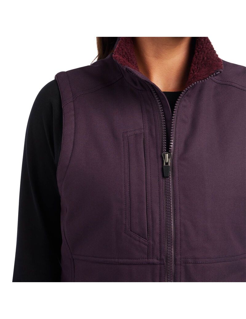 Ariat Rebar DuraCanvas Insulated Vest Plum Perfect | RXEJAM-621