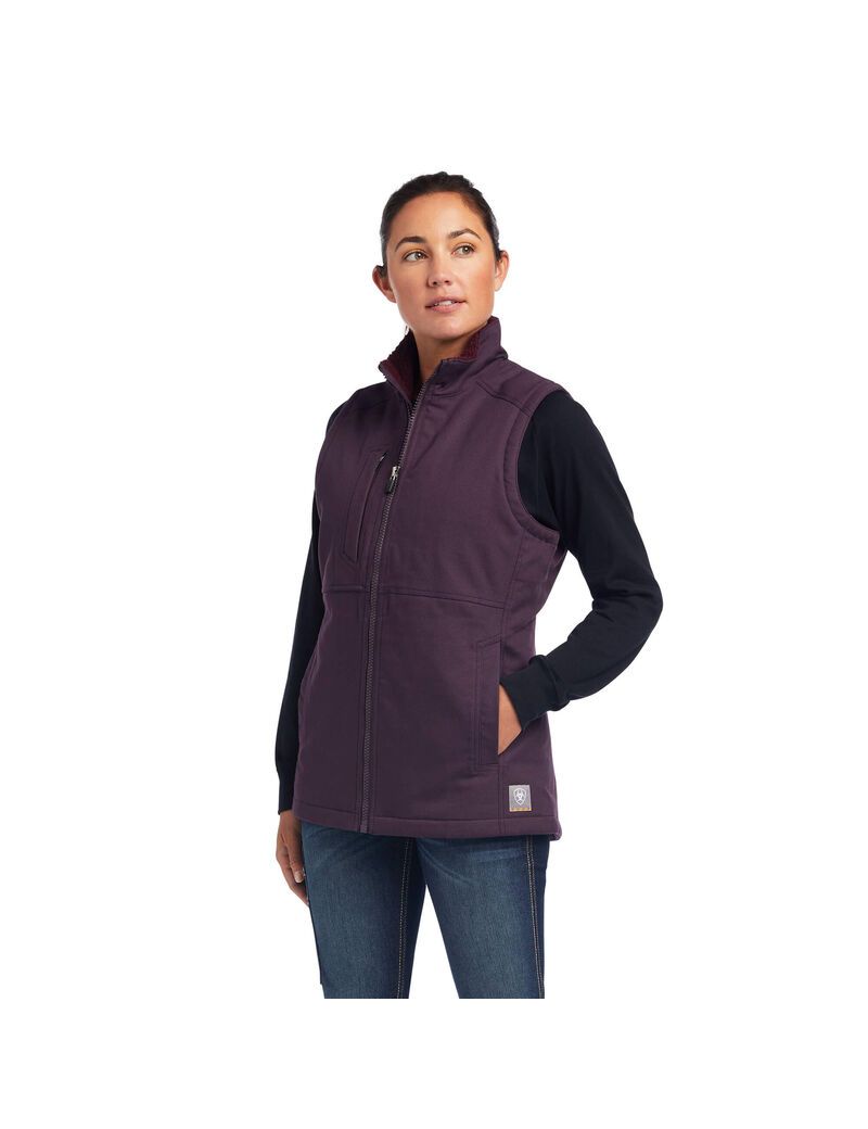 Ariat Rebar DuraCanvas Insulated Vest Plum Perfect | RXEJAM-621