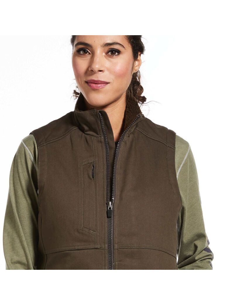 Ariat Rebar DuraCanvas Insulated Vest Wren | NQHUYS-357