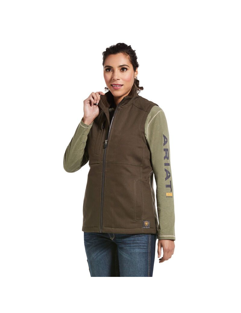 Ariat Rebar DuraCanvas Insulated Vest Wren | NQHUYS-357