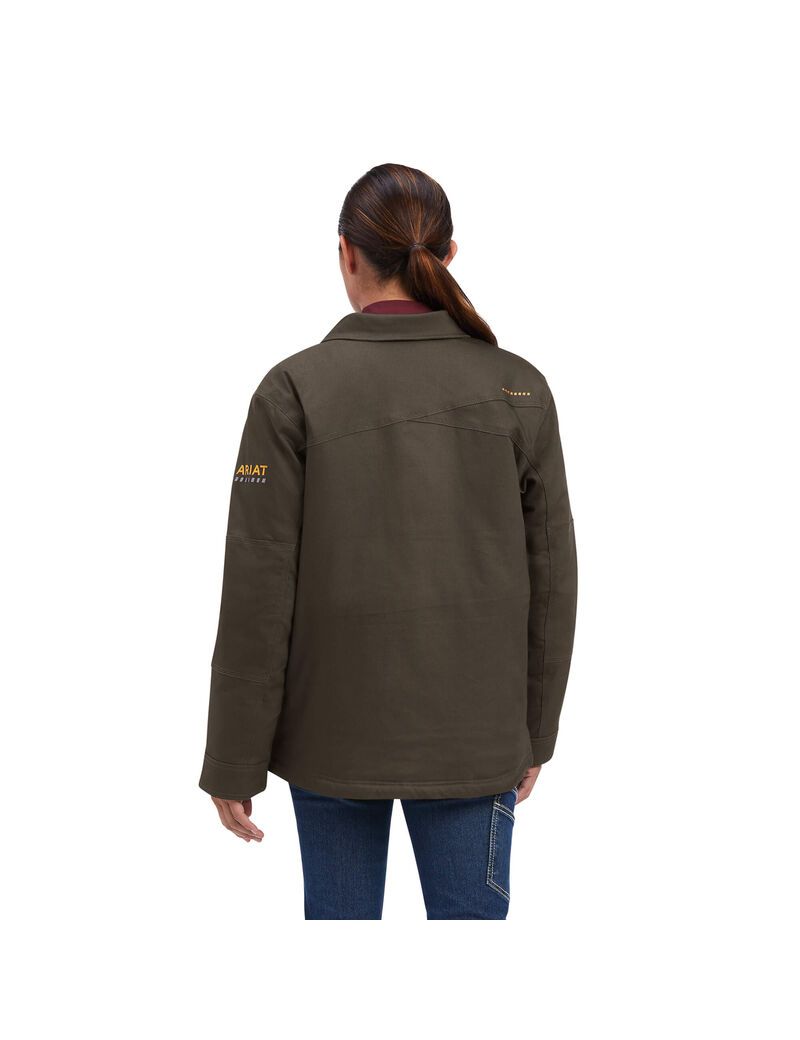 Ariat Rebar DuraCanvas Sherpa-Lined Coat Mole | WDAUOX-091