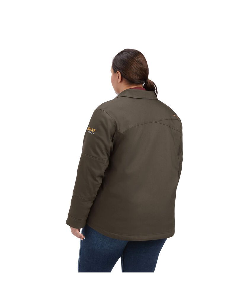 Ariat Rebar DuraCanvas Sherpa-Lined Coat Mole | WDAUOX-091