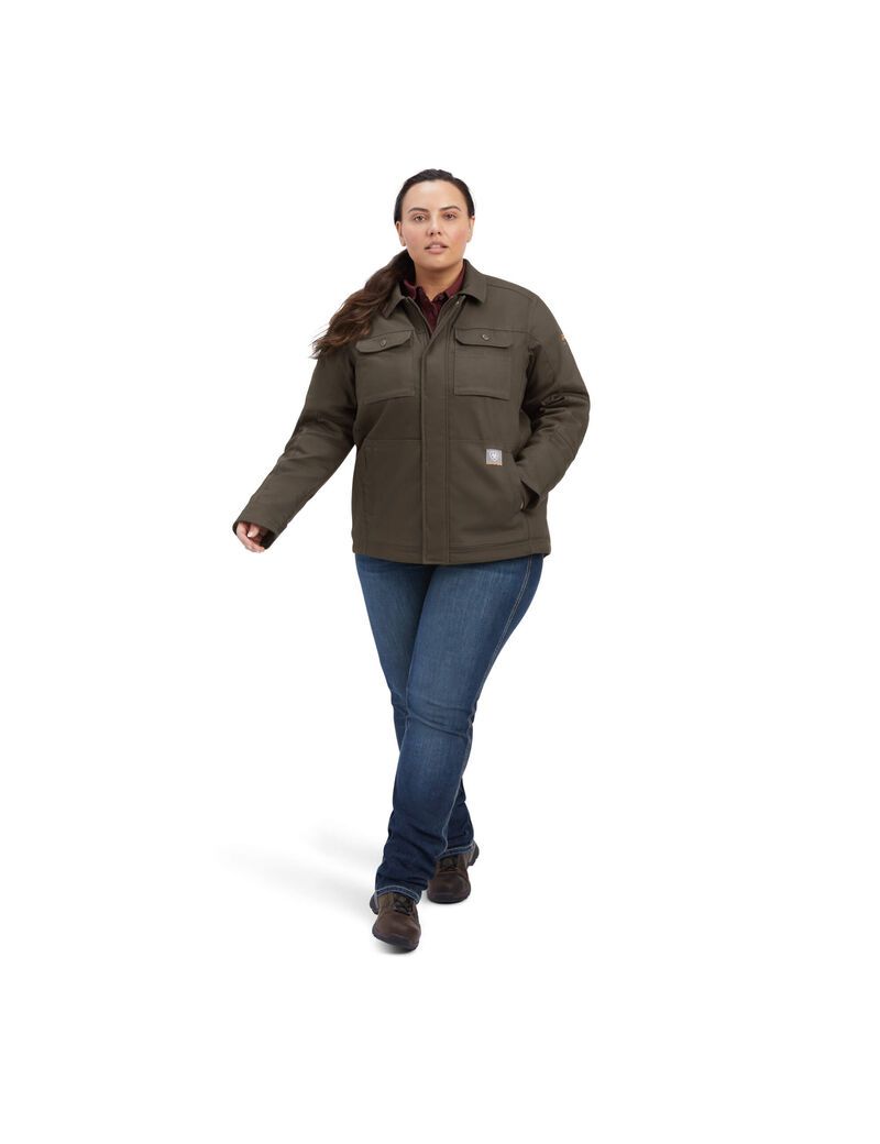 Ariat Rebar DuraCanvas Sherpa-Lined Coat Mole | WDAUOX-091