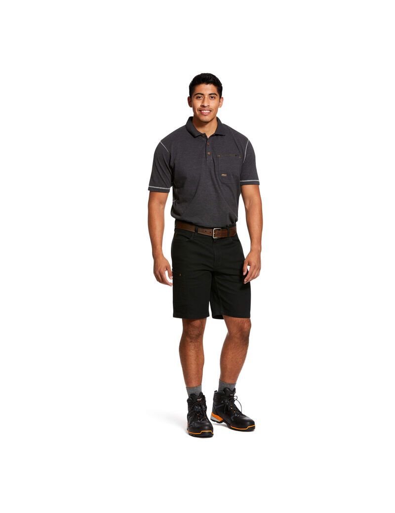 Ariat Rebar DuraStretch Made Tough Short Black | YNKUOV-964