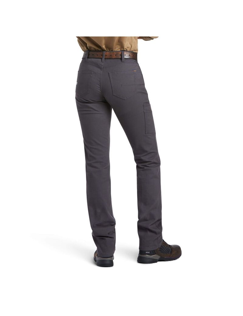 Ariat Rebar DuraStretch Made Tough Straight Leg Pant Rebar Grey | NXPRJQ-651