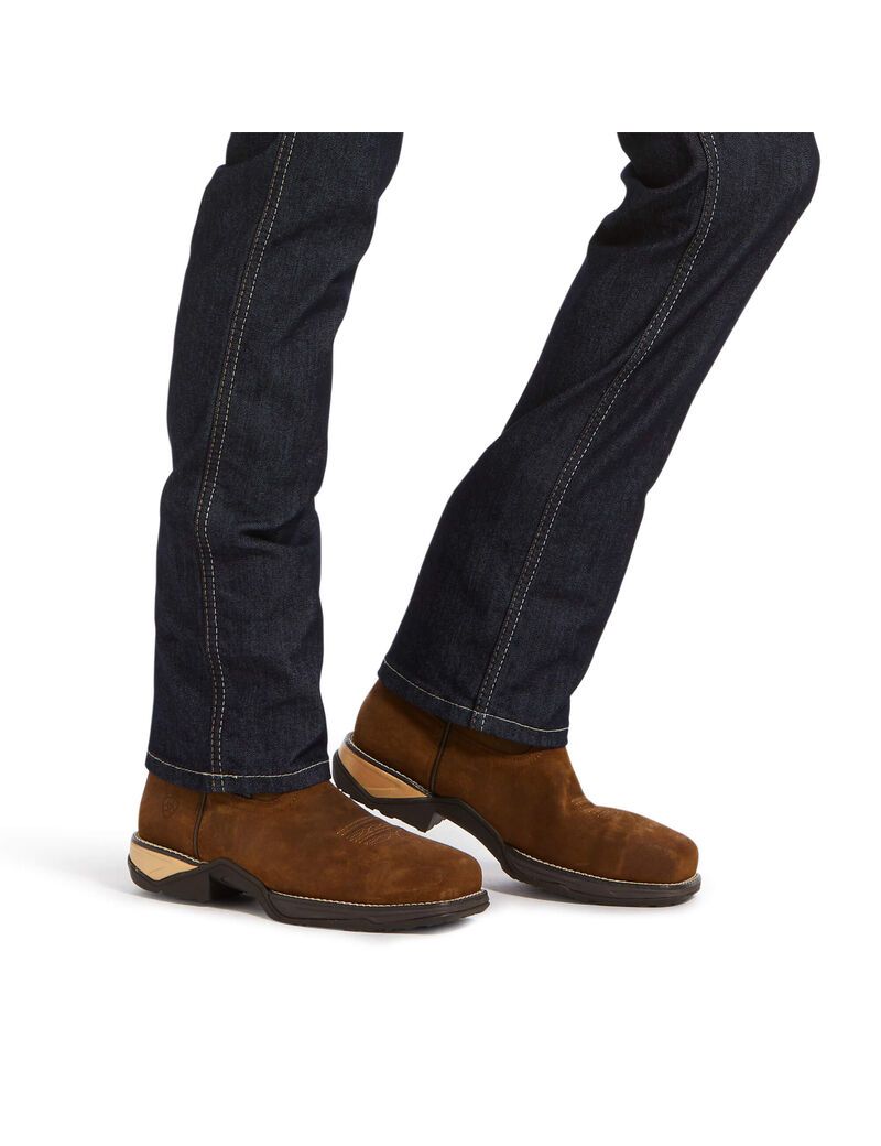 Ariat Rebar DuraStretch Raven Straight Leg Jean Rinse | VCWFGQ-456