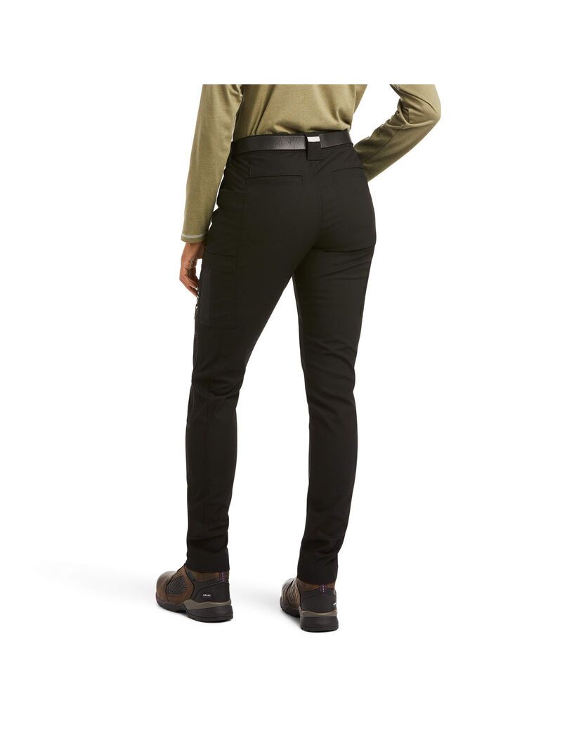 Ariat Rebar DuraStretch Ripstop Cargo Straight Leg Pant Black | DPHOQV-402