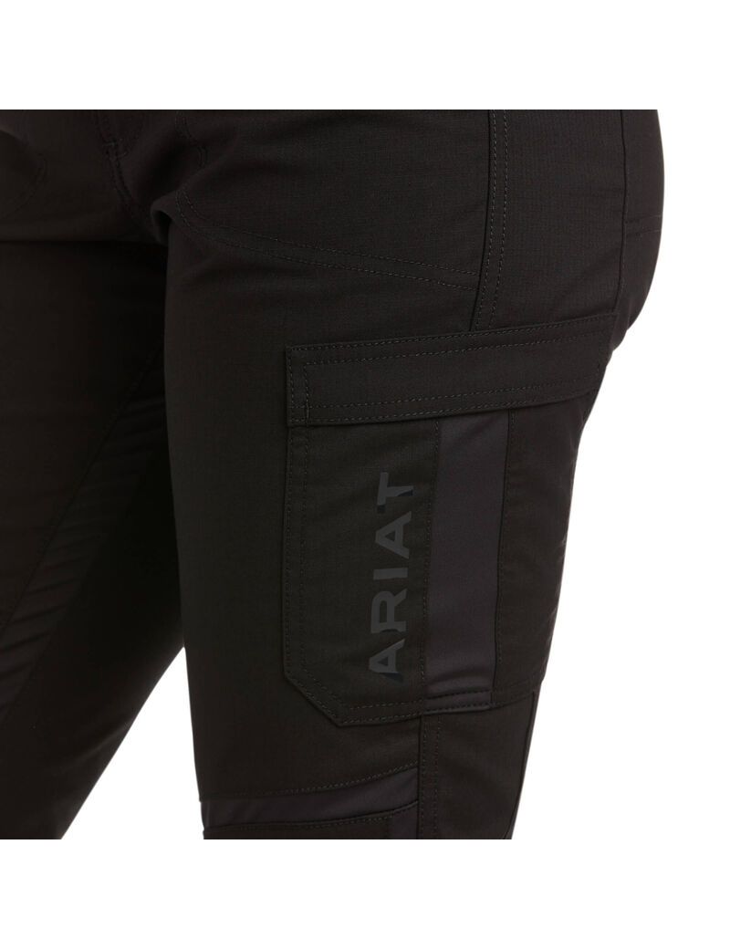 Ariat Rebar DuraStretch Ripstop Cargo Straight Leg Pant Black | DPHOQV-402