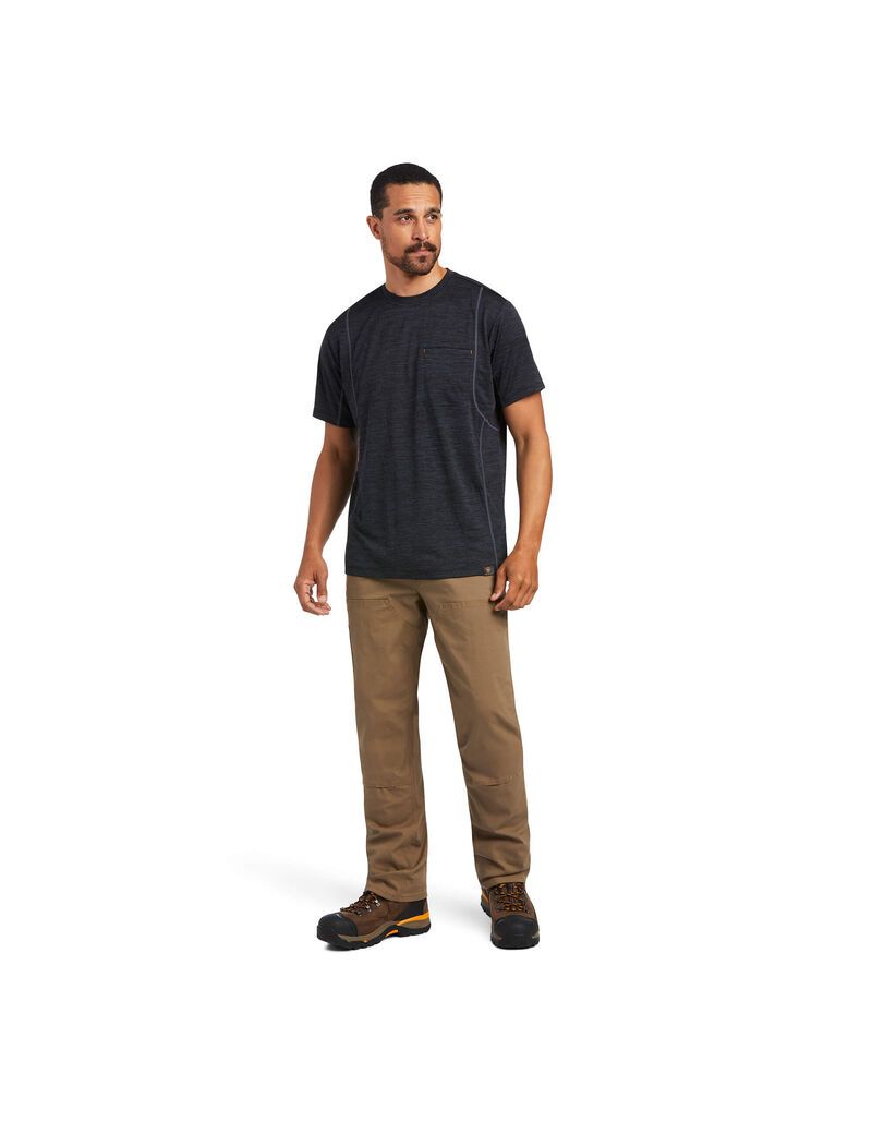 Ariat Rebar Evolution Athletic Fit T-Shirt Black | PTLHWY-309