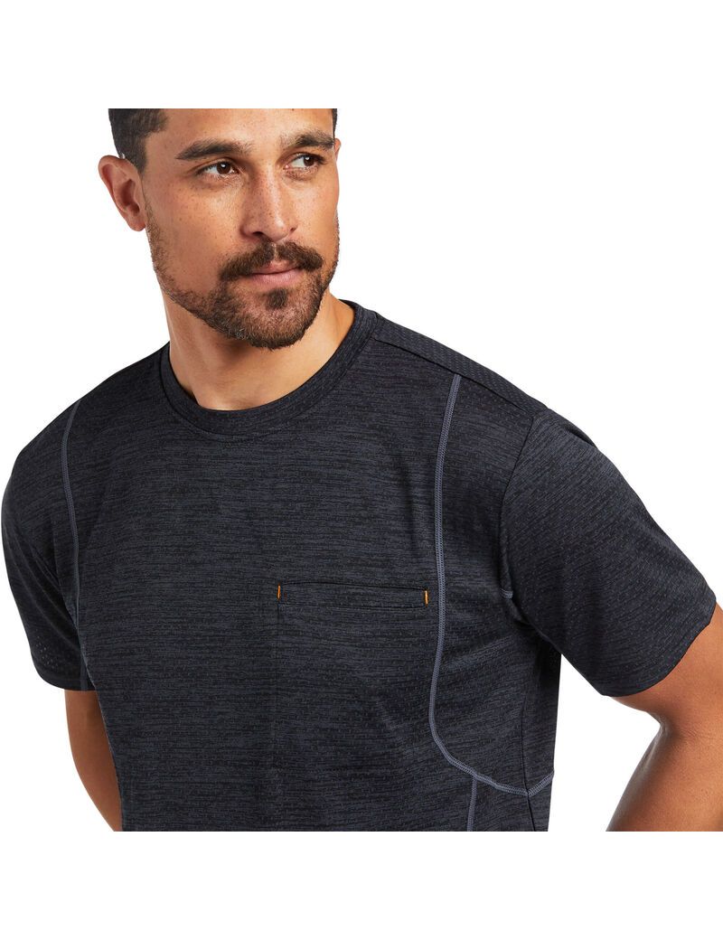 Ariat Rebar Evolution Athletic Fit T-Shirt Black | PTLHWY-309