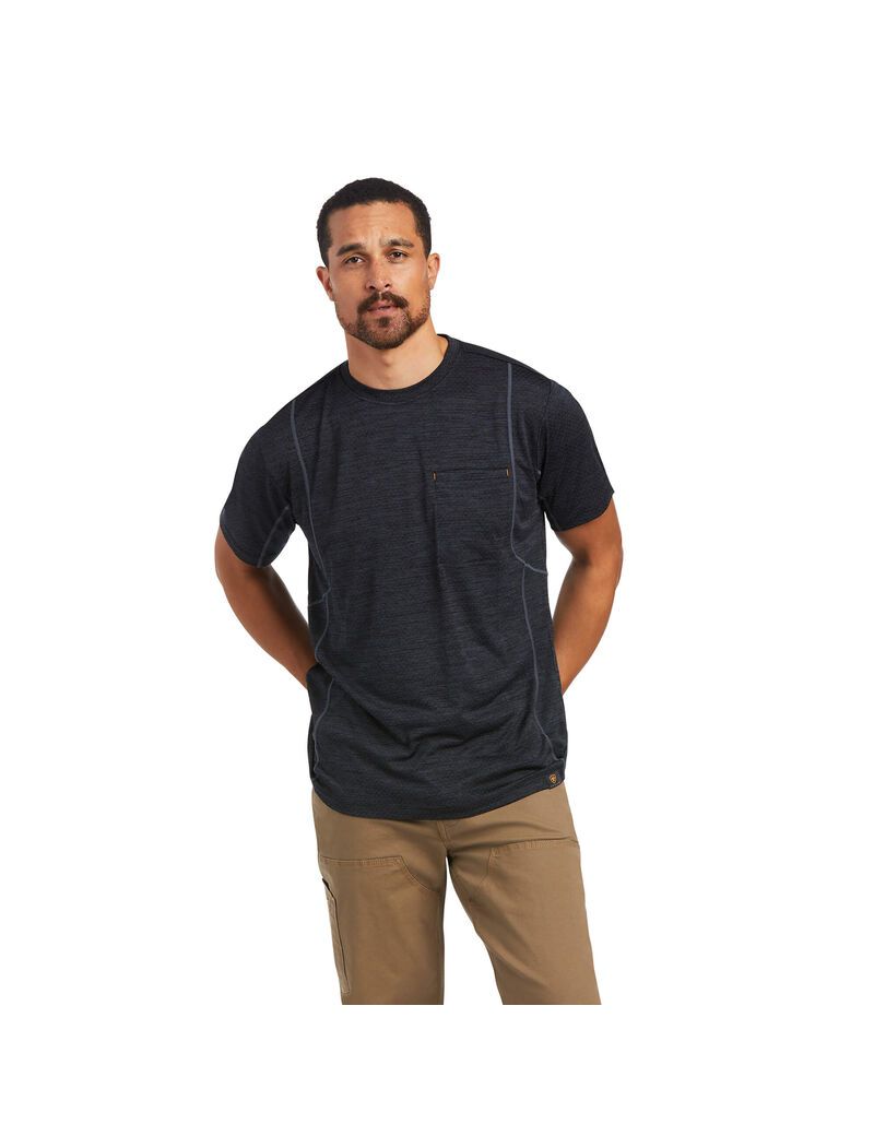 Ariat Rebar Evolution Athletic Fit T-Shirt Black | PTLHWY-309