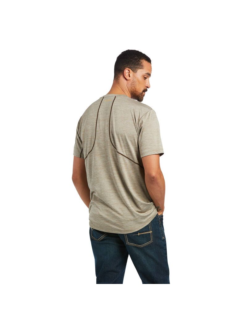 Ariat Rebar Evolution Athletic Fit T-Shirt Brindle | SHUZKN-462