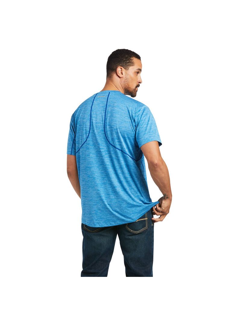 Ariat Rebar Evolution Athletic Fit T-Shirt Deep Water | UKZEMV-729