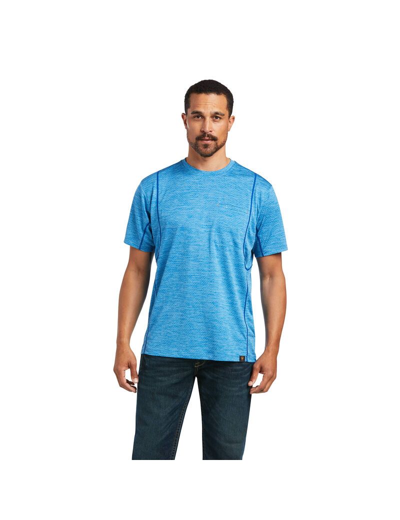 Ariat Rebar Evolution Athletic Fit T-Shirt Deep Water | UKZEMV-729