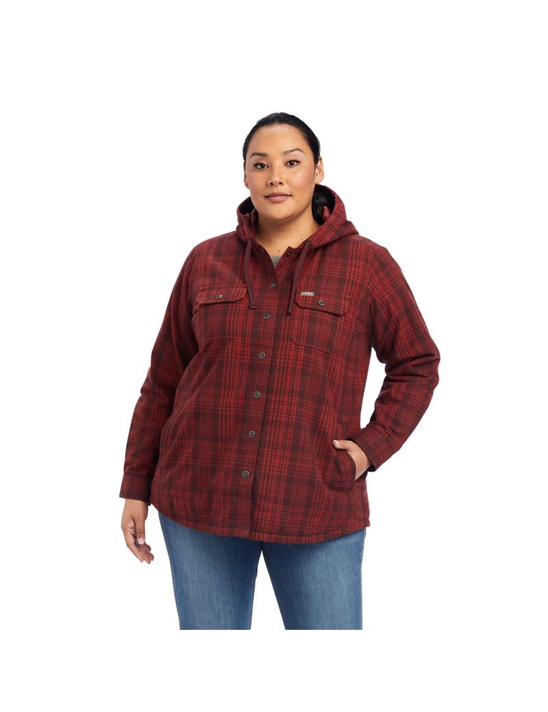 Ariat Rebar Flannel Shirt Jacket Rosewood | JWGOUP-853