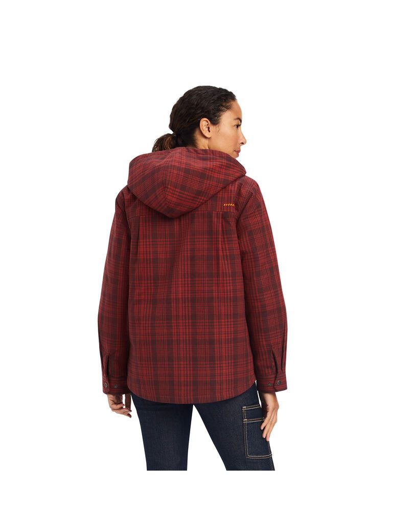 Ariat Rebar Flannel Shirt Jacket Rosewood | JWGOUP-853