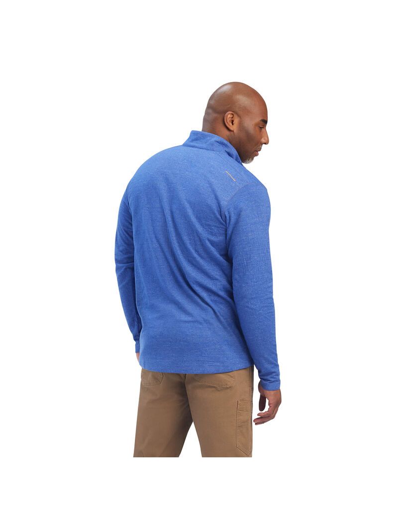 Ariat Rebar Foundation 1/4 Zip Shirt Deep Ultramarine | XJMHYZ-740