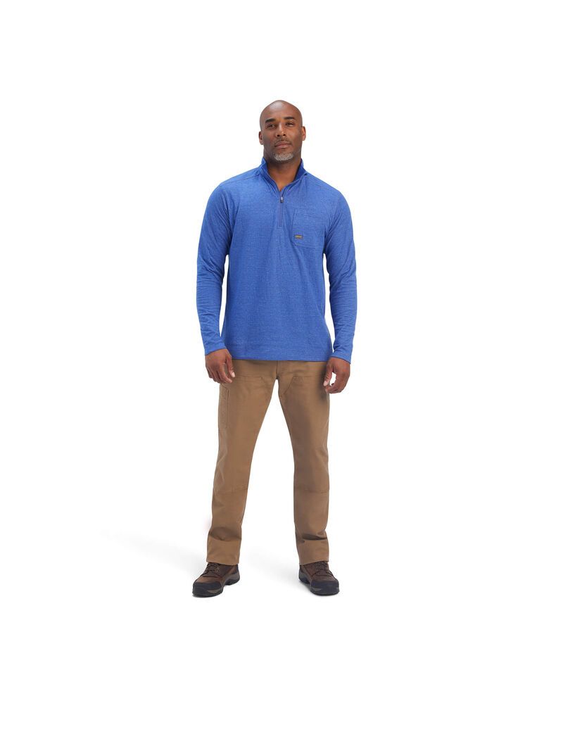 Ariat Rebar Foundation 1/4 Zip Shirt Deep Ultramarine | XJMHYZ-740