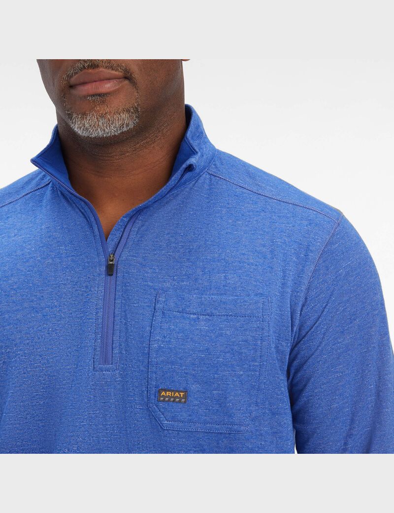 Ariat Rebar Foundation 1/4 Zip Shirt Deep Ultramarine | XJMHYZ-740