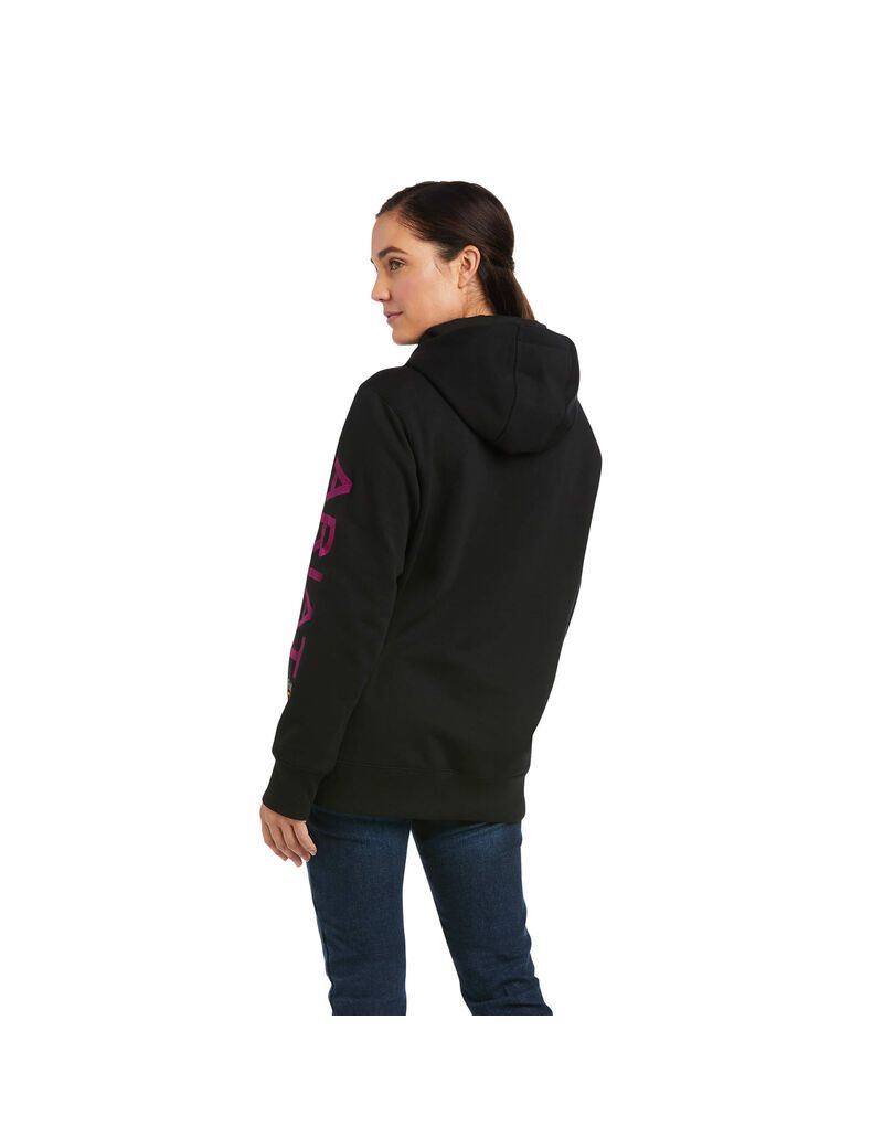 Ariat Rebar Graphic Hoodie Black/Purple | REOVUM-384