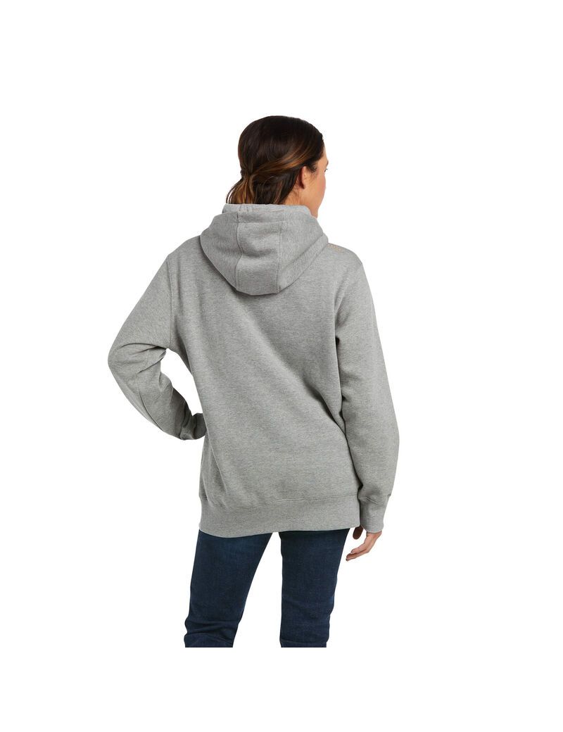 Ariat Rebar Graphic Hoodie Heather Grey | MGTKXN-796