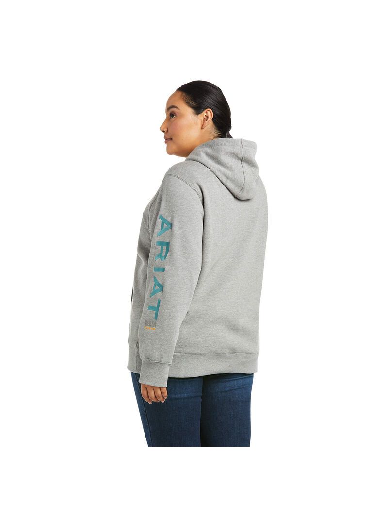 Ariat Rebar Graphic Hoodie Heather Grey | MGTKXN-796