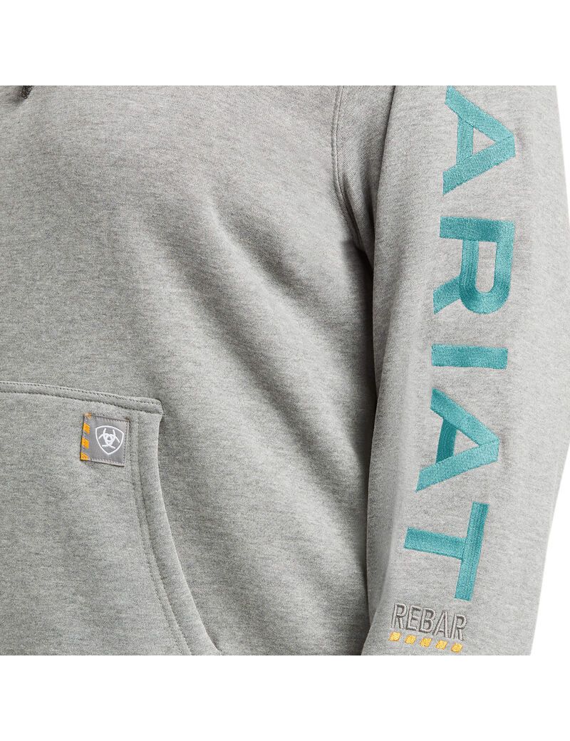 Ariat Rebar Graphic Hoodie Heather Grey | MGTKXN-796