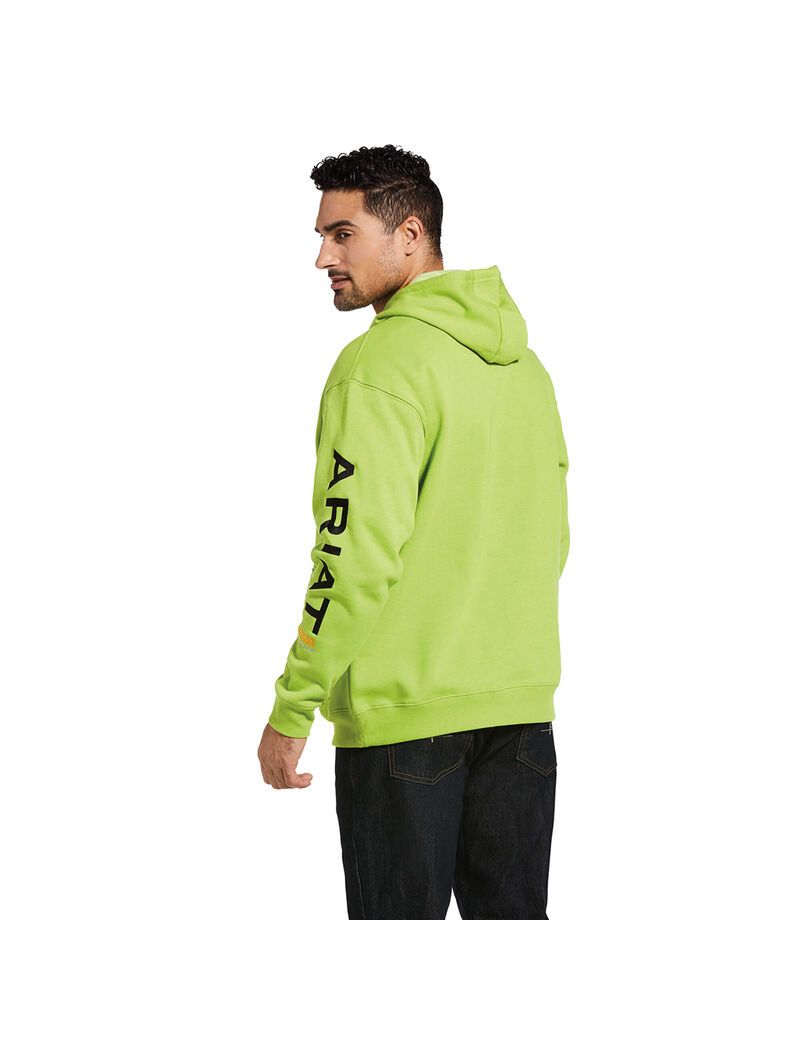 Ariat Rebar Graphic Hoodie Lime Heather/Black | BMPZUG-276