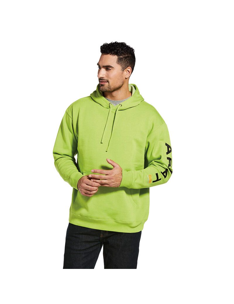 Ariat Rebar Graphic Hoodie Lime Heather/Black | BMPZUG-276