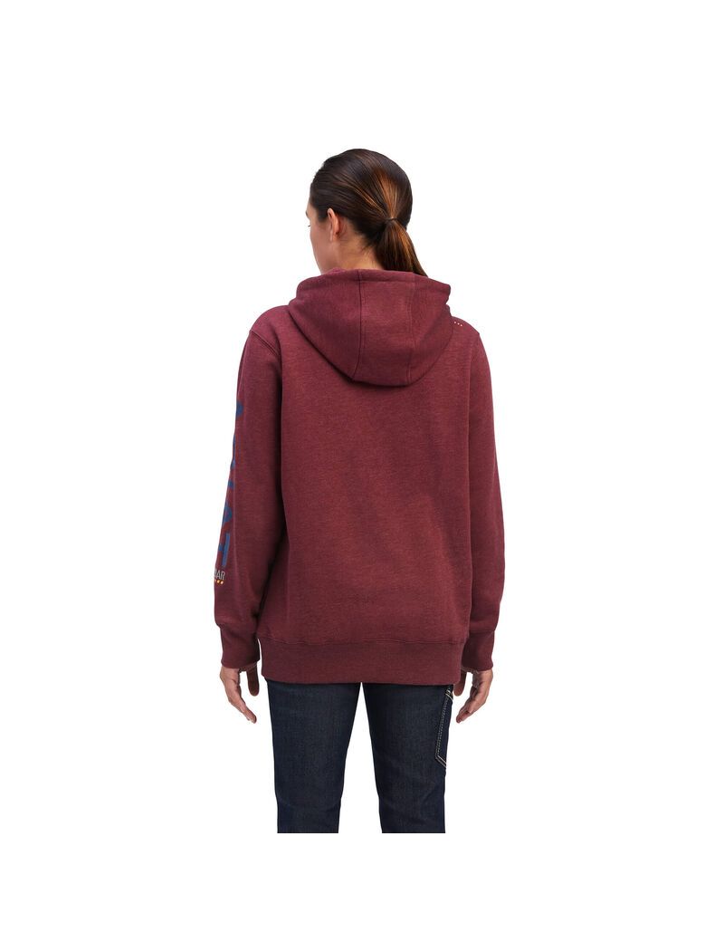 Ariat Rebar Graphic Hoodie Port Heather/ True Navy | XKSUQC-709