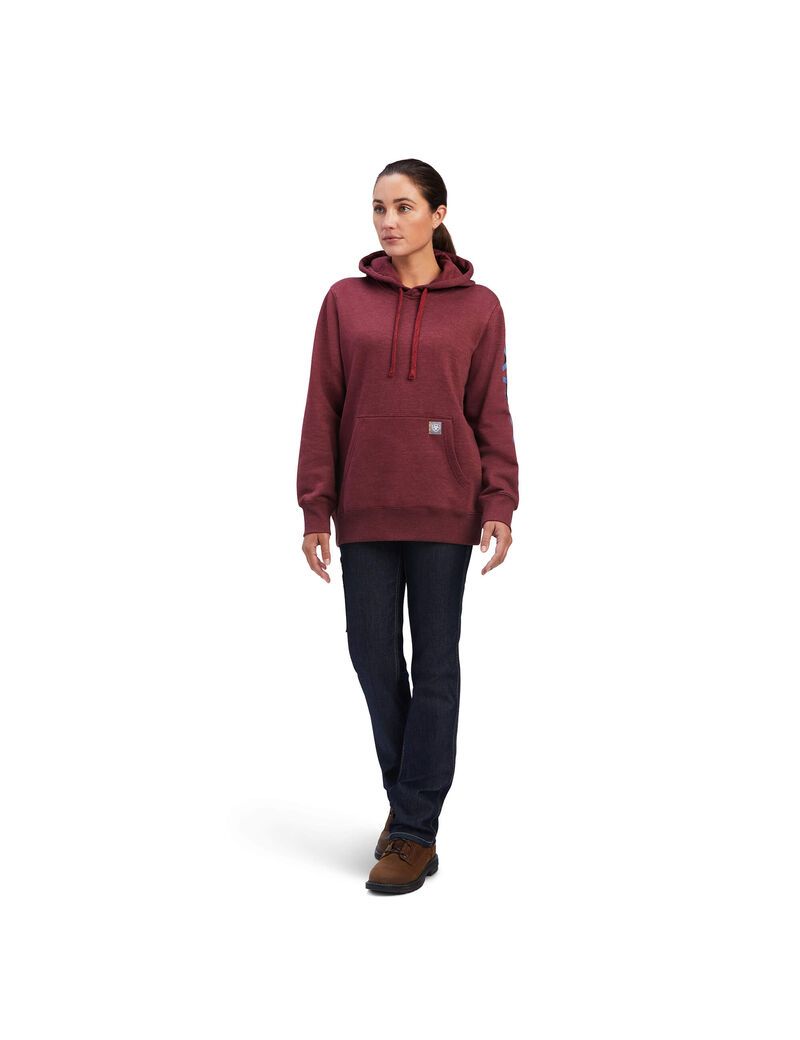 Ariat Rebar Graphic Hoodie Port Heather/ True Navy | XKSUQC-709