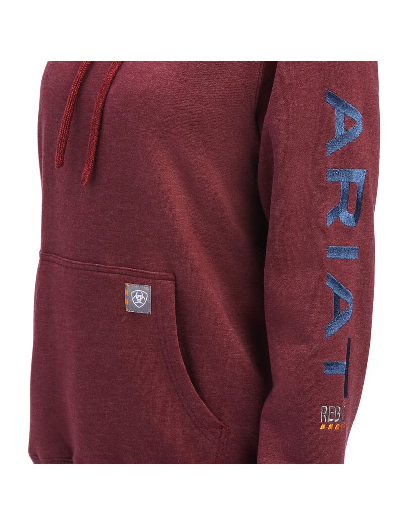 Ariat Rebar Graphic Hoodie Port Heather/ True Navy | XKSUQC-709