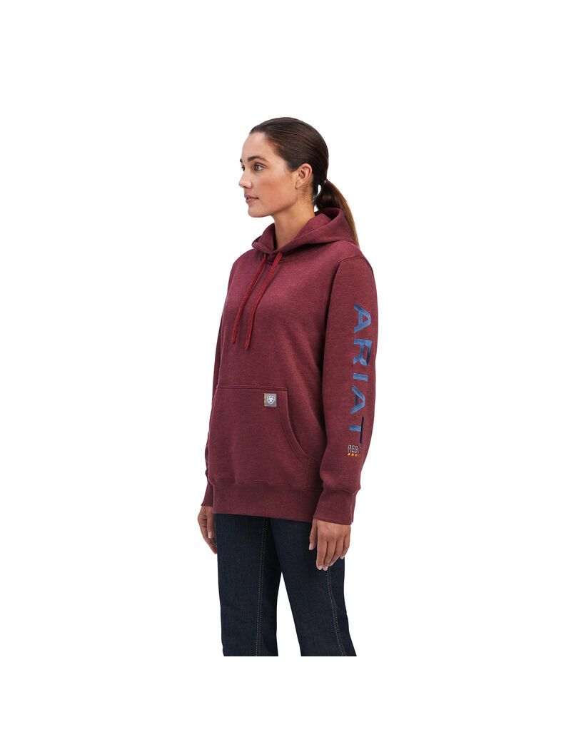 Ariat Rebar Graphic Hoodie Port Heather/ True Navy | XKSUQC-709